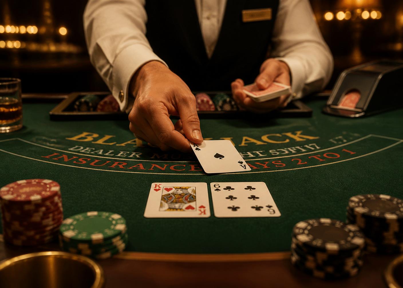 Authentic casino blackjack table